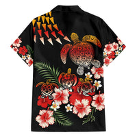 Hawaiian Hibiscus Turtle and Tropical Flower Family Matching Summer Maxi Dress and Hawaiian Shirt Dynamic Vibe