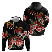 Hawaiian Hibiscus Turtle and Tropical Flower Hoodie Dynamic Vibe