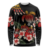 Hawaiian Hibiscus Turtle and Tropical Flower Long Sleeve Shirt Dynamic Vibe