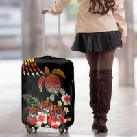 Hawaiian Hibiscus Turtle and Tropical Flower Luggage Cover Dynamic Vibe