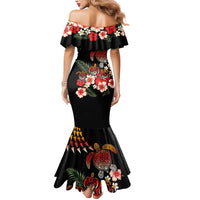Hawaiian Hibiscus Turtle and Tropical Flower Mermaid Dress Dynamic Vibe