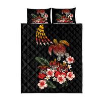 Hawaiian Hibiscus Turtle and Tropical Flower Quilt Bed Set Dynamic Vibe