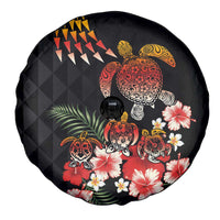 Hawaiian Hibiscus Turtle and Tropical Flower Spare Tire Cover Dynamic Vibe