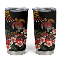 Hawaiian Hibiscus Turtle and Tropical Flower Tumbler Cup Dynamic Vibe