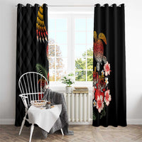 Hawaiian Hibiscus Turtle and Tropical Flower Window Curtain Dynamic Vibe