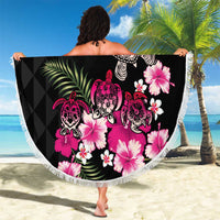 Hawaiian Hibiscus Turtle and Tropical Flower Beach Blanket Sweet Vibe