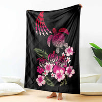 Hawaiian Hibiscus Turtle and Tropical Flower Blanket Sweet Vibe
