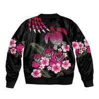 Hawaiian Hibiscus Turtle and Tropical Flower Bomber Jacket Sweet Vibe LT03 - Polynesian Pride