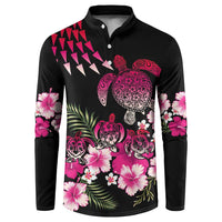 Hawaiian Hibiscus Turtle and Tropical Flower Button Sweatshirt Sweet Vibe