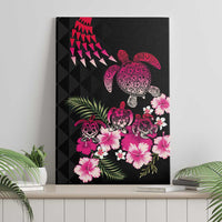 Hawaiian Hibiscus Turtle and Tropical Flower Canvas Wall Art Sweet Vibe