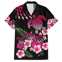 Hawaiian Hibiscus Turtle and Tropical Flower Family Matching Long Sleeve Bodycon Dress and Hawaiian Shirt Sweet Vibe