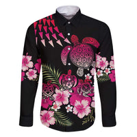 Hawaiian Hibiscus Turtle and Tropical Flower Family Matching Long Sleeve Bodycon Dress and Hawaiian Shirt Sweet Vibe