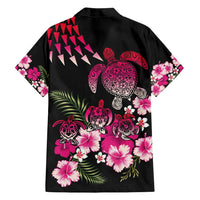 Hawaiian Hibiscus Turtle and Tropical Flower Family Matching Off Shoulder Maxi Dress and Hawaiian Shirt Sweet Vibe