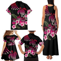 Hawaiian Hibiscus Turtle and Tropical Flower Family Matching Tank Maxi Dress and Hawaiian Shirt Sweet Vibe