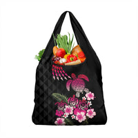 Hawaiian Hibiscus Turtle and Tropical Flower Grocery Bag Sweet Vibe