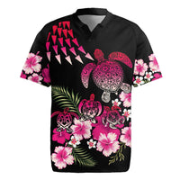 Hawaiian Hibiscus Turtle and Tropical Flower Rugby Jersey Sweet Vibe