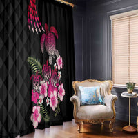 Hawaiian Hibiscus Turtle and Tropical Flower Window Curtain Sweet Vibe