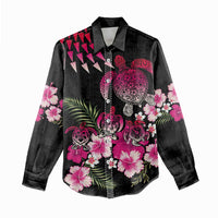 Hawaiian Hibiscus Turtle and Tropical Flower Women Casual Shirt Sweet Vibe