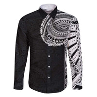 Samoan Art Tattoo Polynesian Pattern Family Matching Short Sleeve Bodycon Dress and Hawaiian Shirt