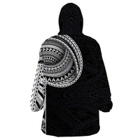 Samoan Art Tattoo Polynesian Pattern Wearable Blanket Hoodie