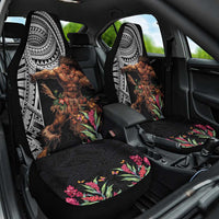 Samoan Warrior Art Tattoo Car Seat Cover Polynesian Pattern and Teuila