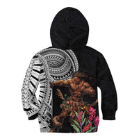 Samoan Warrior Art Tattoo Kid Hoodie Polynesian Pattern and Teuila