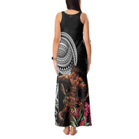 Samoan Warrior Art Tattoo Tank Maxi Dress Polynesian Pattern and Teuila LT03 - Polynesian Pride