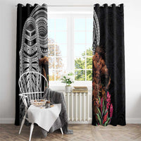 Samoan Warrior Art Tattoo Window Curtain Polynesian Pattern and Teuila