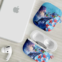 Hawaii Aloha Whales AirPods Case Hibiscus and Whales with Polynesian Pattern - Polynesian Pride