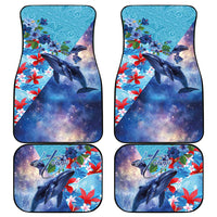 Hawaii Aloha Whales Car Mats Hibiscus and Whales with Polynesian Pattern - Polynesian Pride