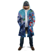 Hawaii Aloha Whales Cloak Hibiscus and Whales with Polynesian Pattern - Polynesian Pride