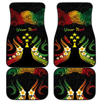 Personalised Kosrae Liberation Day Car Mats Polynesian Tattoo and Plumeria Reggae Color
