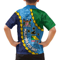 Malampa Fiji Day Family Matching Tank Maxi Dress and Hawaiian Shirt National Symbols with Tapa Tribal and Polynesian Tattoo