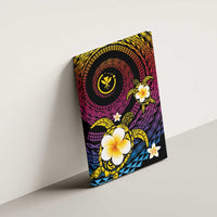 Hawaiian Plumeria Turtle Tribal Spiral Polynesian Tattoo Canvas Wall Art Fanciful Color