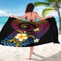 Hawaiian Plumeria Turtle Tribal Spiral Polynesian Tattoo Sarong Fanciful Color