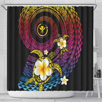 Hawaiian Plumeria Turtle Tribal Spiral Polynesian Tattoo Shower Curtain Fanciful Color