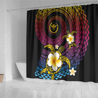 Hawaiian Plumeria Turtle Tribal Spiral Polynesian Tattoo Shower Curtain Fanciful Color