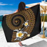 Hawaiian Plumeria Turtle Tribal Spiral Polynesian Tattoo Sarong Gold Color