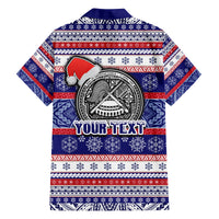Custom American Samoa Christmas Family Matching Tank Maxi Dress and Hawaiian Shirt Samoan Coat of Arms and Cool Santa Ornament Style LT03 - Polynesian Pride