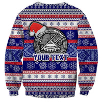 Custom American Samoa Christmas Sweatshirt Samoan Coat of Arms and Cool Santa Ornament Style LT03 - Polynesian Pride