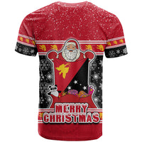 Papua New Guinea Christmas T Shirt Santa With Flag Of PNG Polynesian Tribal Xmas Vibe LT03 - Polynesian Pride