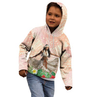 Woman Polynesian Tattoos Kid Hoodie Tropical Flower - Peach Fuzz Color