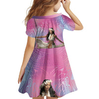 Woman Polynesian Tattoos Family Matching Short Sleeve Bodycon Dress and Hawaiian Shirt Tropical Flower - Sweets Vibrant Color LT03 - Polynesian Pride