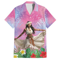 Woman Polynesian Tattoos Family Matching Tank Maxi Dress and Hawaiian Shirt Tropical Flower - Sweets Vibrant Color LT03 Dad's Shirt - Short Sleeve Vibrant Gradient - Polynesian Pride