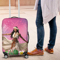 Woman Polynesian Tattoos Luggage Cover Tropical Flower - Sweets Vibrant Color LT03 Vibrant Gradient - Polynesian Pride