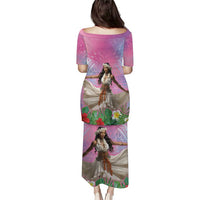 Woman Polynesian Tattoos Puletasi Tropical Flower - Sweets Vibrant Color