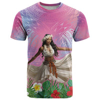 Woman Polynesian Tattoos T Shirt Tropical Flower - Sweets Vibrant Color