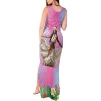 Woman Polynesian Tattoos Tank Maxi Dress Tropical Flower - Sweets Vibrant Color LT03 - Polynesian Pride