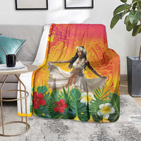 Woman Polynesian Tattoos Blanket Tropical Flower - Vibrant Hot Color LT03 - Polynesian Pride