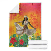 Woman Polynesian Tattoos Blanket Tropical Flower - Vibrant Hot Color LT03 - Polynesian Pride